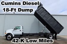 F750 CUMMINS AUTOMATIC 18FT DUMP BED BODY HAUL DELIVERY WORK TRUCK 42-K LOW MILE for sale  Bluffton