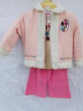 1990 de colección Disney Minnie ratón niñas abrigo de invierno pantalones camisa rosa conjunto, usado segunda mano  Embacar hacia Argentina