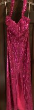 Made In USA Size 8 Fuchsia Bright sequin Dress  Prom, Bridal, Nightlife By Alyce for sale  Shipping to South Africa