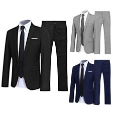  2Pcs Men Gentleman Suit Wedding Tuxedo Suits Solid Formal Blazer and Pants for sale  Shipping to South Africa