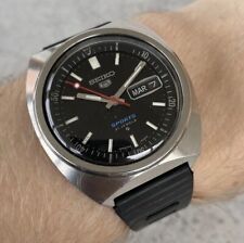 Seiko 5 relógio vintage automático 6119-6023 esportes 21J dia/data mostrador preto comprar usado  Enviando para Brazil