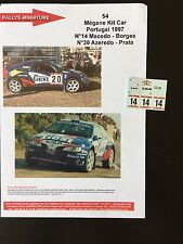 DECALS 1/43 RENAULT MEGANE MAXI KIT CAR MACEDO RALLYE PORTUGAL 1997 WRC RALLY segunda mano  Embacar hacia Spain