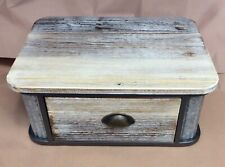 Rustic 21in x 18in x 14in Side/End Table with Drawer, Grey 19A016 for sale  Shipping to South Africa