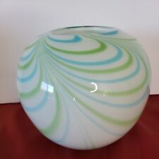 Vaso de moluscos de vidro arte Murano web swrils on branco vintage  comprar usado  Enviando para Brazil