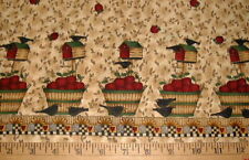 Used, DEBBIE MUMM Fabric - PROJECT KIDS - DOUBLE BorderApples on Shaded Tan - BTHY for sale  Shipping to Canada