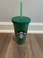 Usado, Copo frio Starbucks Green Holiday glitter 16 oz acrílico com palha comprar usado  Enviando para Brazil