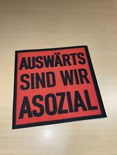 Auswärts asozial aufnäher gebraucht kaufen  Allenfeld, Boos, Hargesheim