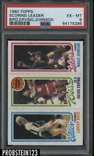 1980 Topps Basketball Larry Bird Magic Johnson RC Rookie Julius Erving HOF PSA 6, used for sale  Passaic