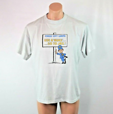 Camiseta fina ponto único vintage anos 80 Chico City Limits Use A Nuke Go To Jail tamanho XL comprar usado  Enviando para Brazil