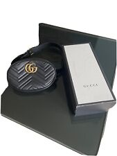 Authentic Gucci Marmont GG Belt Bag Matelasse Chevron Black Leather Size 75-85 til salgs  Frakt til Norway