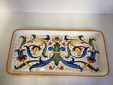 Prato colorido de cerâmica pintado à mão Nova Deruta feito na Itália comprar usado  Enviando para Brazil