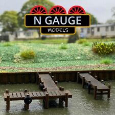 Used, N Scale Gauge 1:148 Wooden Pontoon / Jetty Dock (Canal Boat Dinghy Lake) 1:160 for sale  Shipping to South Africa