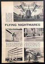 “Pesadelos Voadores” 1953 artigo Cyclogyro~Ornithopter~Bicicleta Voadora~Cycleplane comprar usado  Enviando para Brazil