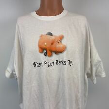 Camiseta Bottom Dollar Food When Piggy Banks Fly dupla face vintage anos 2000 GG comprar usado  Enviando para Brazil