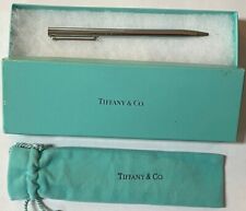 Caneta esferográfica Tiffany & Co. vintage cromada clipe T com bolsa e caixa originais (S3) comprar usado  Enviando para Brazil