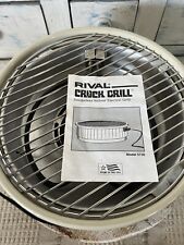Grelha elétrica interna vintage Rival Crock Grill sem fumaça redonda bege modelo 5730, usado comprar usado  Enviando para Brazil