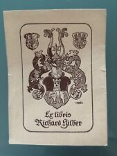 EX-LIBRIS LATE 19th FOR RICHARD HILBER HERALDIC COAT OF ARMS LEO SCHNUG for sale  Shipping to South Africa
