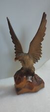 Vintage handmade wooden eagle statue, figurine with outstretched wings, USSR na sprzedaż  PL