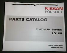 Nissan Platino Serie L01UP Carrello Elevatore Camion Parti Manuale Libro Catalog usato  Spedire a Italy