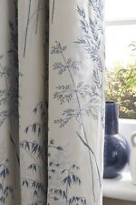 NEXT White/Blue Floral Blackout/Thermal Eyelet Curtains, W 117CM DROP 137CM for sale  Shipping to South Africa