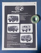 1978 STEYR PUCH Pinzgauer truck advertisement very rare for sale  Shipping to South Africa
