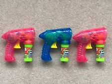 3x Light Up Bubble Machine Blaster PIstol Shooter Gun Outdoor Garden Summer Fun, used for sale  Shipping to South Africa
