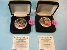 2 LOT of 2 DALE EARNHARDT SR & JR. Colored ONE TROY OUNCE .999 SILVER COINS 2000 for sale  Corunna