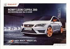 Seat Leon Cupra 280 2015 catalogue brochure, używany na sprzedaż  PL