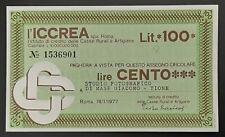 Miniassegno iccrea 1977 usato  Meleti