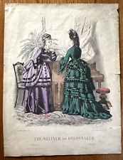 Estampado antiguo de The Milliner y modista Jules David Bonnard moda parisina segunda mano  Embacar hacia Argentina