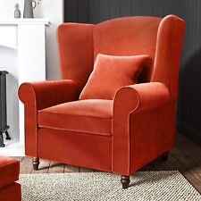 Orange velvet armchair for sale  HUDDERSFIELD
