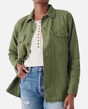 FAHERTY Mujer Savannah Algodón Camisa Chaqueta Cabaña Verde Oliva Mediana segunda mano  Embacar hacia Argentina