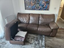Brown leather sofa for sale  DARTFORD