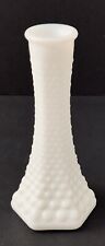 Milk Glass Bud Vase Fading Hobnail Hexagonal Base E.O. Brody Co. 175 Vintage 6" for sale  Shipping to South Africa