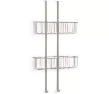 Over Door Double Shower Caddy Tray 2 Tier Bathroom Storage Organizer, used for sale  Shipping to South Africa