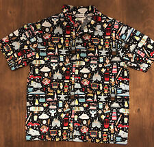 Disney Parks Shirt Mens L Black Button Down Jerrod Maruyama Kingdom of Cute, used for sale  Shipping to South Africa