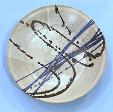 Usado, Tazón de esmalte de cerámica de cerámica de arte de estudio lanzado a mano por artista abstracto firmado 12" segunda mano  Embacar hacia Argentina