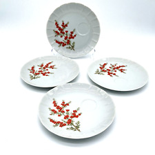 Pratos de lanche vintage de porcelana flores vermelhas galho de árvore feito no Japão - Conjunto de 4, usado comprar usado  Enviando para Brazil