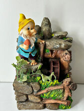 Decorative Resin Gnome and Water Wheel Battery Powered Indoor Water Feature  for sale  Shipping to South Africa