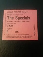 THE SPECIALS @ APOLLO THEATRE GLASGOW 1980 TICKET , used for sale  Shipping to South Africa