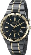 Seiko SKA366 relógio social masculino mostrador preto aço inoxidável dois tons cinético comprar usado  Enviando para Brazil