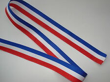 Ruban tricolore BLEU BLANC ROUGE français 10mm conscrits, medaille 1 cm d'occasion  Grandris