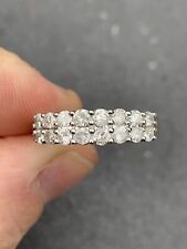 9ct Gold 1.50ct Diamond 2 Row Cluster Ring, 9k 375 for sale  Shipping to South Africa