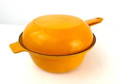 Usado, Cacerola de hierro fundido Cousances 18 Le Creuset y sartén tapa llama naranja segunda mano  Embacar hacia Argentina