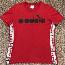 Camiseta roja vintage de atletas diadora artículos deportivos RARA para hombre talla mediana, usado segunda mano  Embacar hacia Argentina