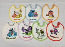 Vintage Baby Bibs Days Of The Week Sesame Street COMPLETE Set of 7 Rare for sale  Shipping to South Africa