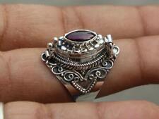 Used, Garnet Poison Openable Pill Box Ring  925 Sterling Silver Ring Handmade Ring for sale  Shipping to South Africa