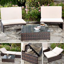 B Ware Gartenset + 2 Sessel und Tisch Sitzgarnitur Gartenmöbel Lounge Rattan 5 gebraucht kaufen  Alfeld (Leine)