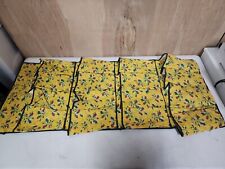 Vintage Hanging Closet Shoe Organizer Vinyl Yellow Floral Retro  for sale  Shipping to South Africa