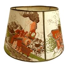 VINTAGE MCM 50s Train Western Cowboys Indians Fiberglass Lamp Shade Mid-Century, used for sale  North Hollywood